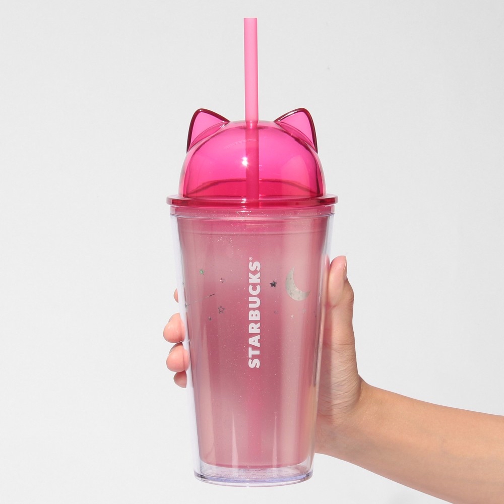 🎀【預訂】Starbucks JP MOON LIGHT HALLOWEEN 粉紅色貓冷杯 473ml