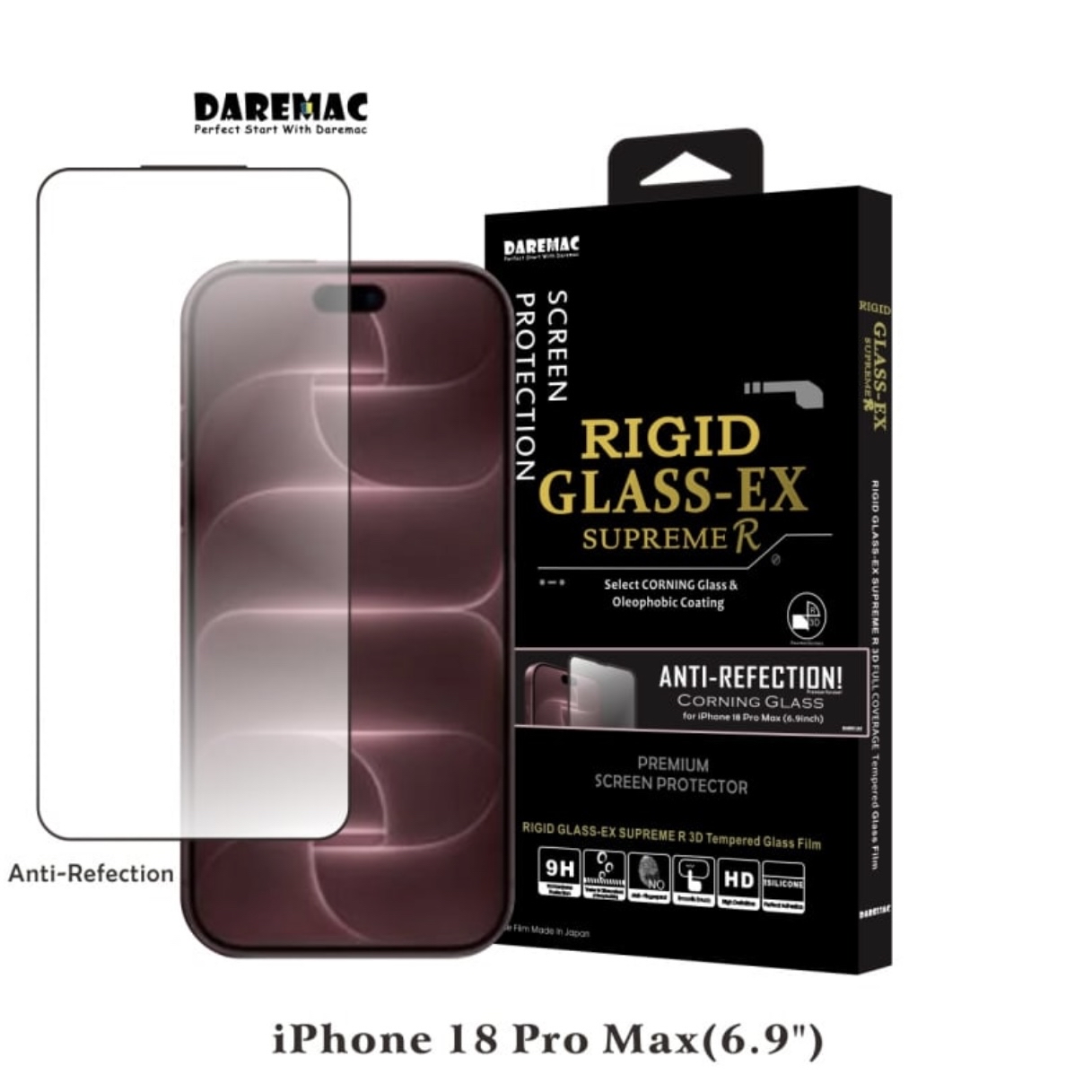 Daremac 3D AR 抗反射 康寧玻璃For iPhone 18/17/16Pro