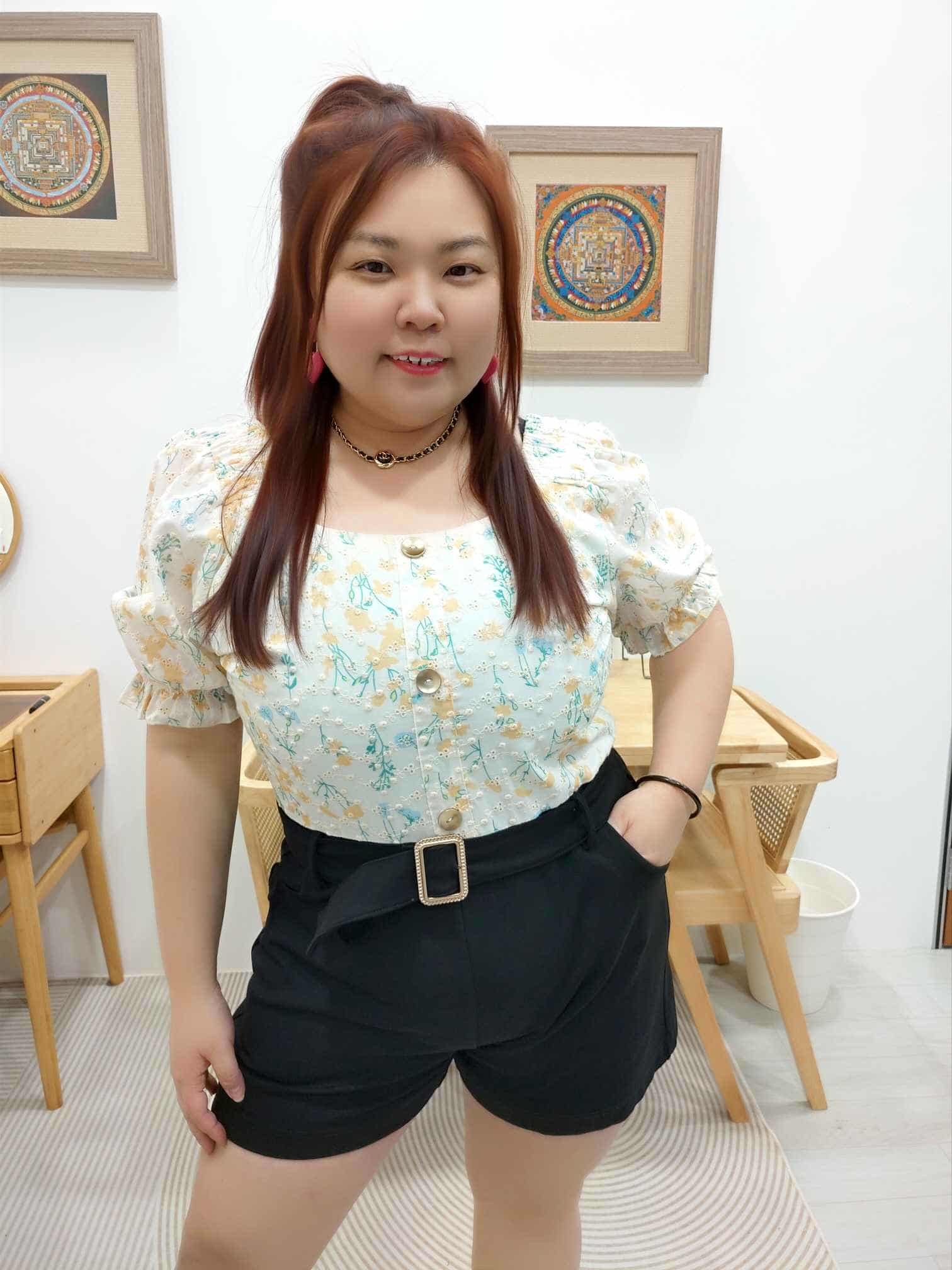 OTB07 LC8274 拼筒花设计方领连体裤