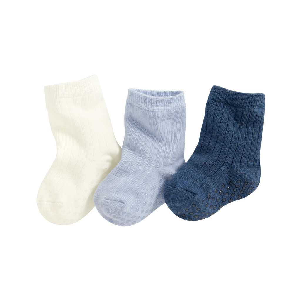 💚預訂 台灣直送💚兩色純色防滑中筒襪三對裝