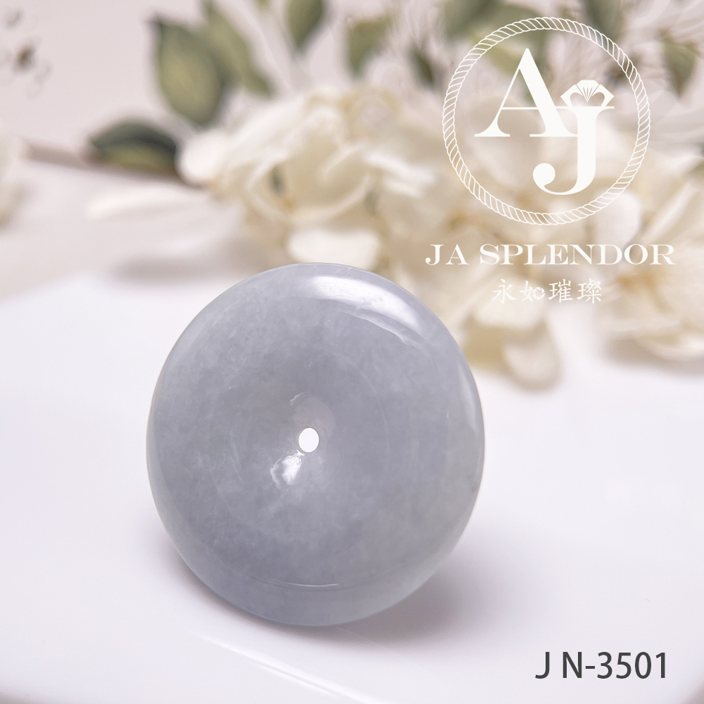JN-3500/01/29 天然翡翠A玉 淡紫大平安扣吊墜【大特價】