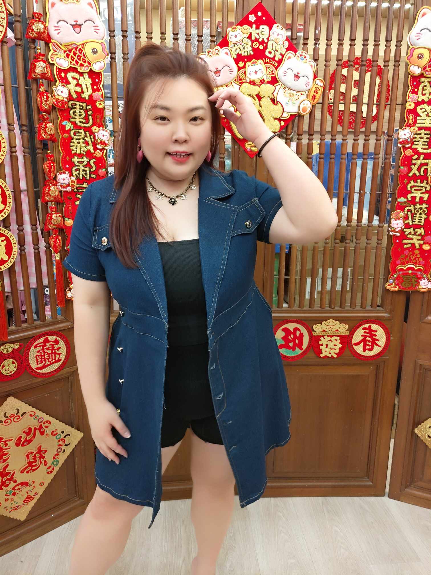 OTC11 TW#5680 复古港风牛仔连衣裙