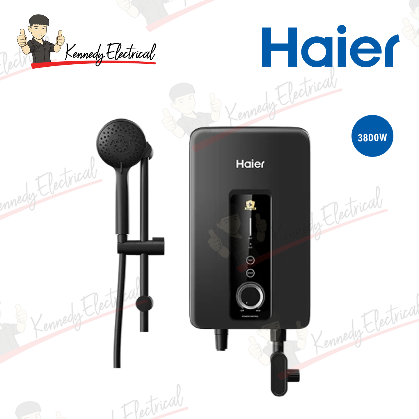 Haier 3.8kW DC Pump Water Heater Black (EI38M-BP3B)