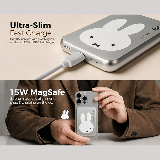 預購優惠 新登場* 新款Miffy Power Cube MX05 5000mAh 磁吸無線 行動電源 (原廠行貨)
