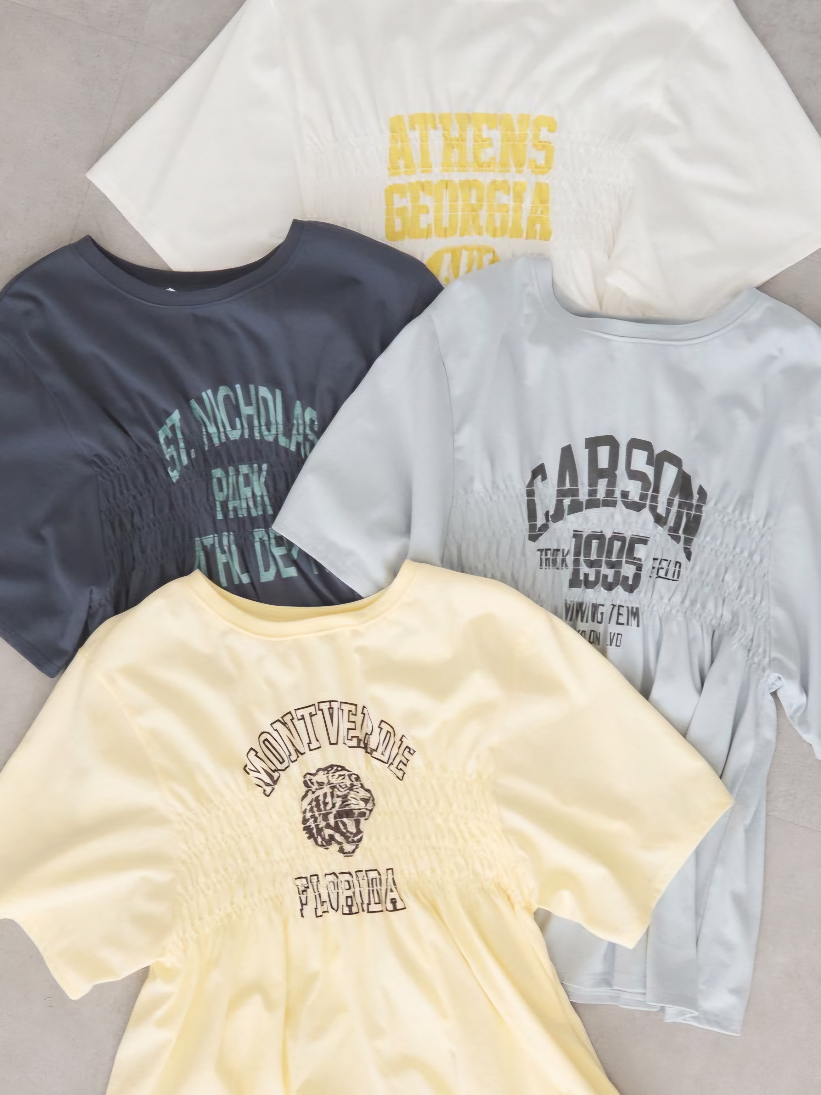 【✨️日本🇯🇵 pre-order 褶皺 logo tee✨️】 【共4色 | Free Size | 淺灰 / 米白 / 淺黃 / 海軍藍】