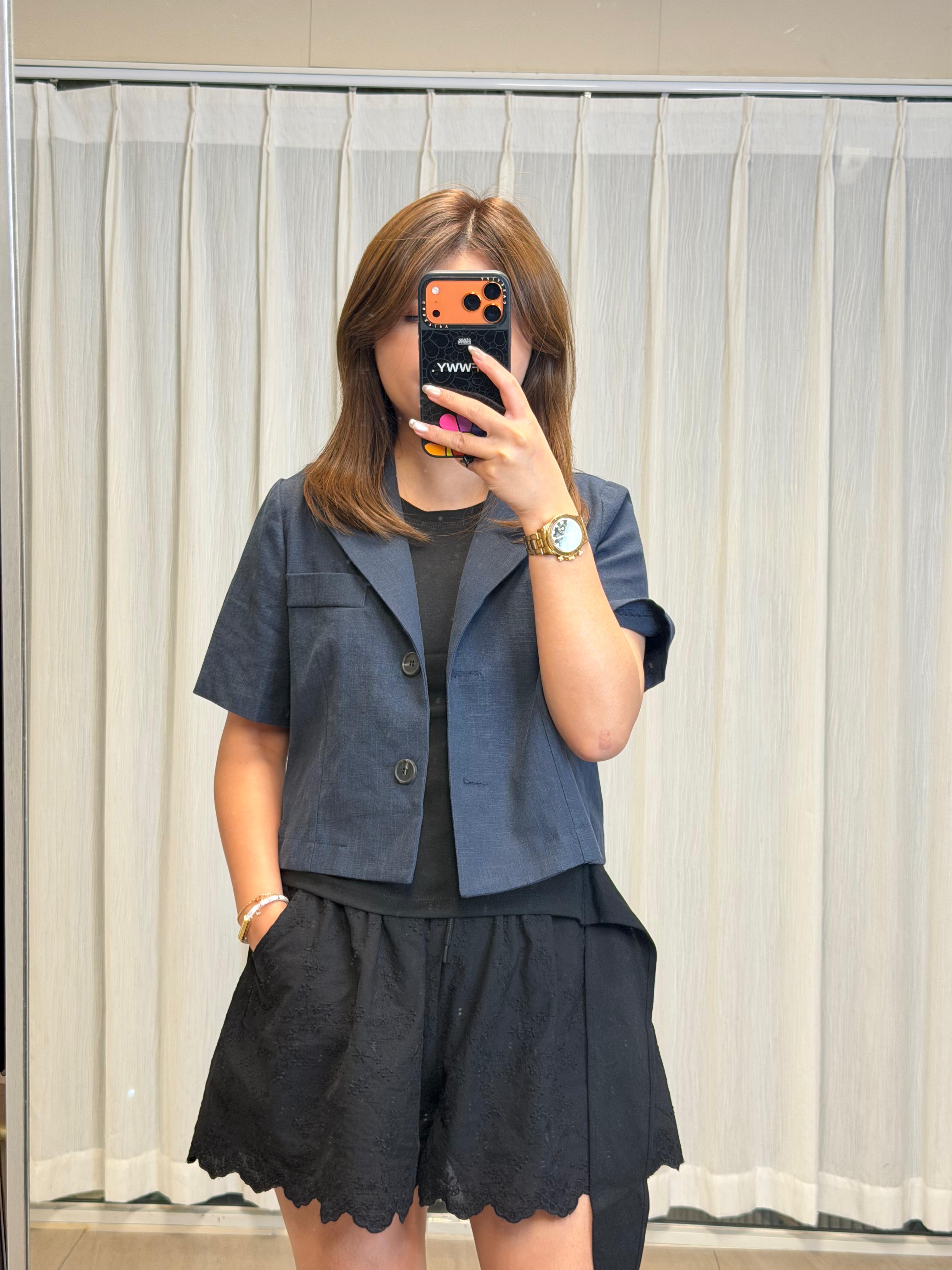 #221119 麻質短外套