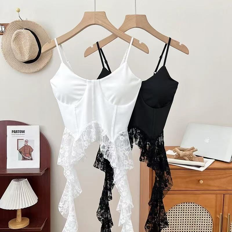 TP333飘带蕾丝背心