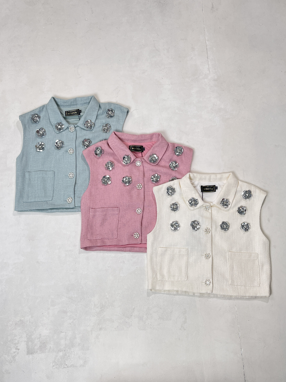 Pearl Bloom Tweed Top M98