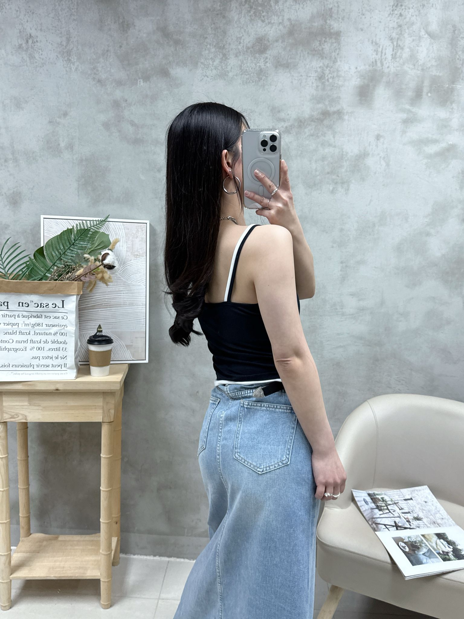 B10 拼色扣鈕Bra top