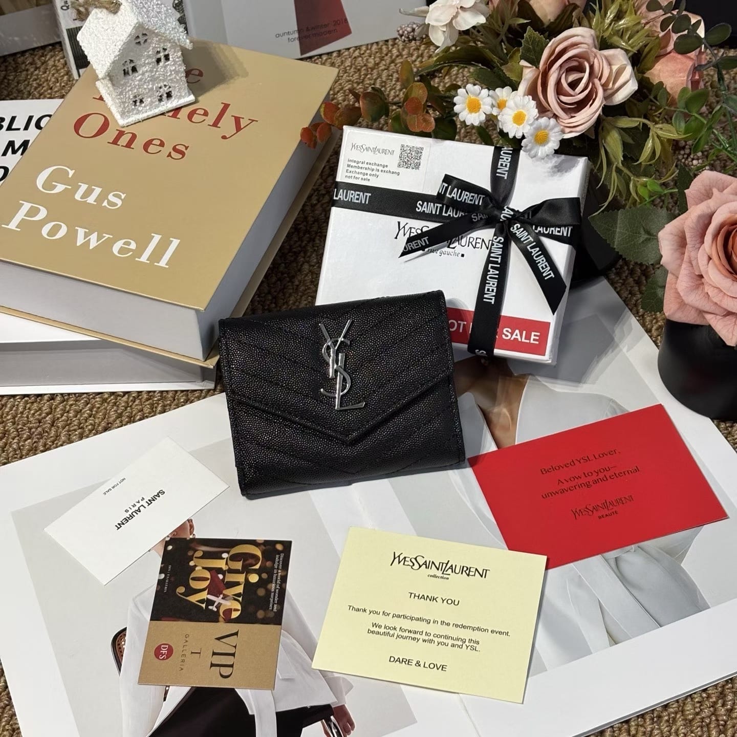 YSL 魚子醬黑銀錢包👈包順豐運費