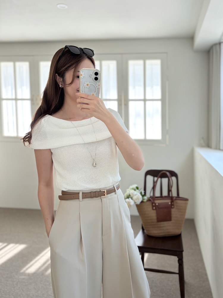 Linen Off Shoulder Top (White)