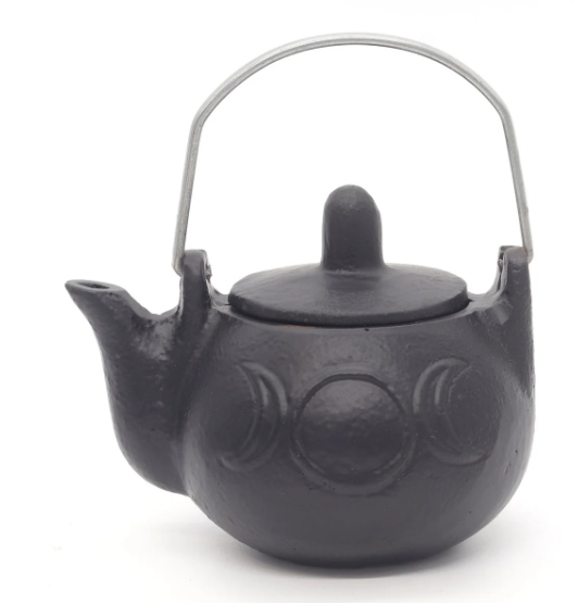 三月女神鑄鐵水壺坩堝 Triple Moon Goddess Cast Iron Kettle Cauldron