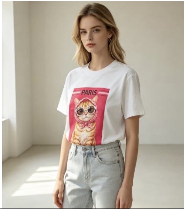 [訂購］ M064 Pink Headscarf Tabby Tee