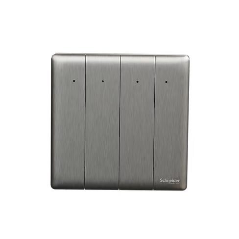 施耐德 Unica X 炫星銀 4位單控 帶指示燈 開關掣