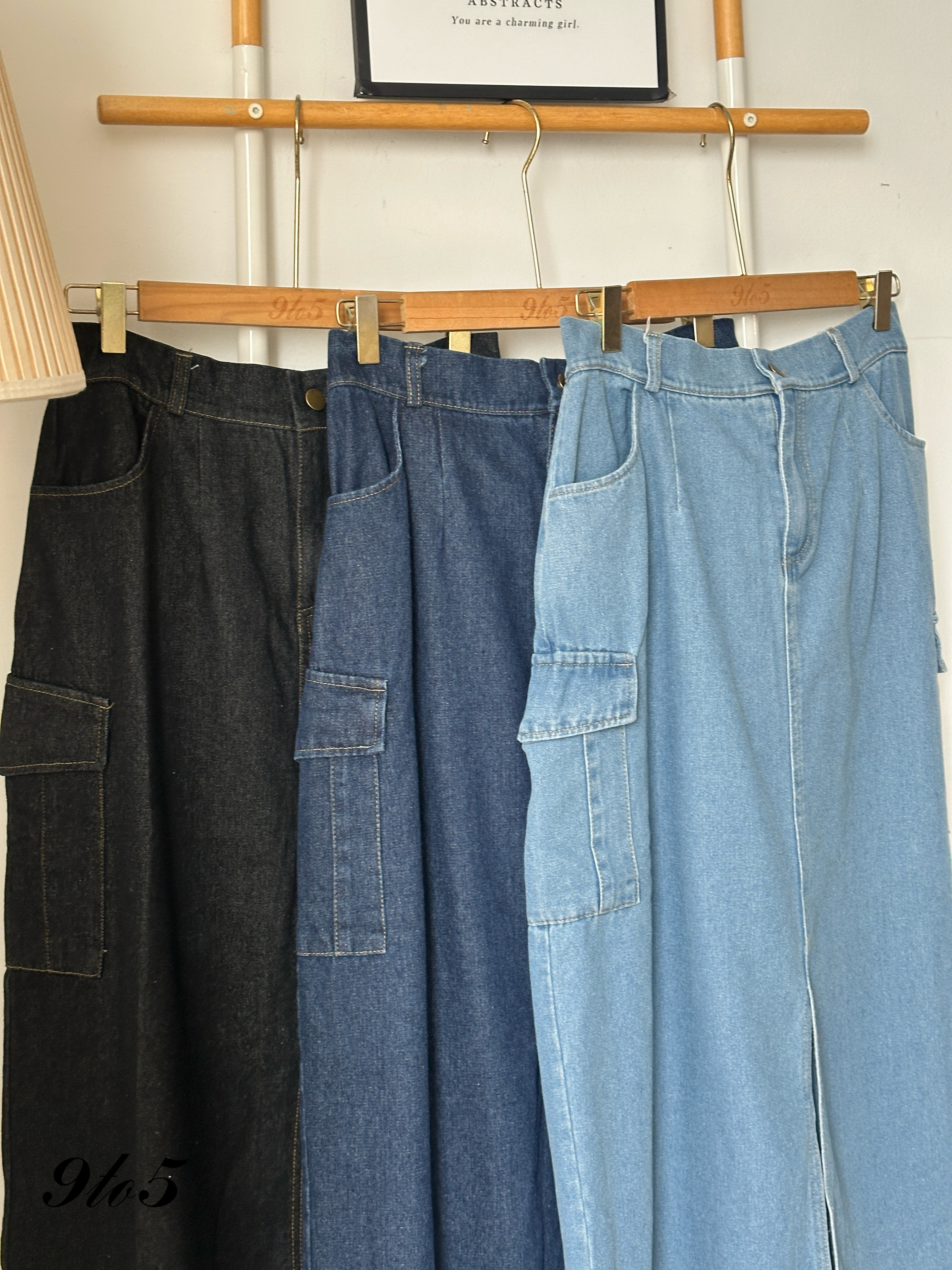S1843 A Line Denim Skirt - 3 Colors 