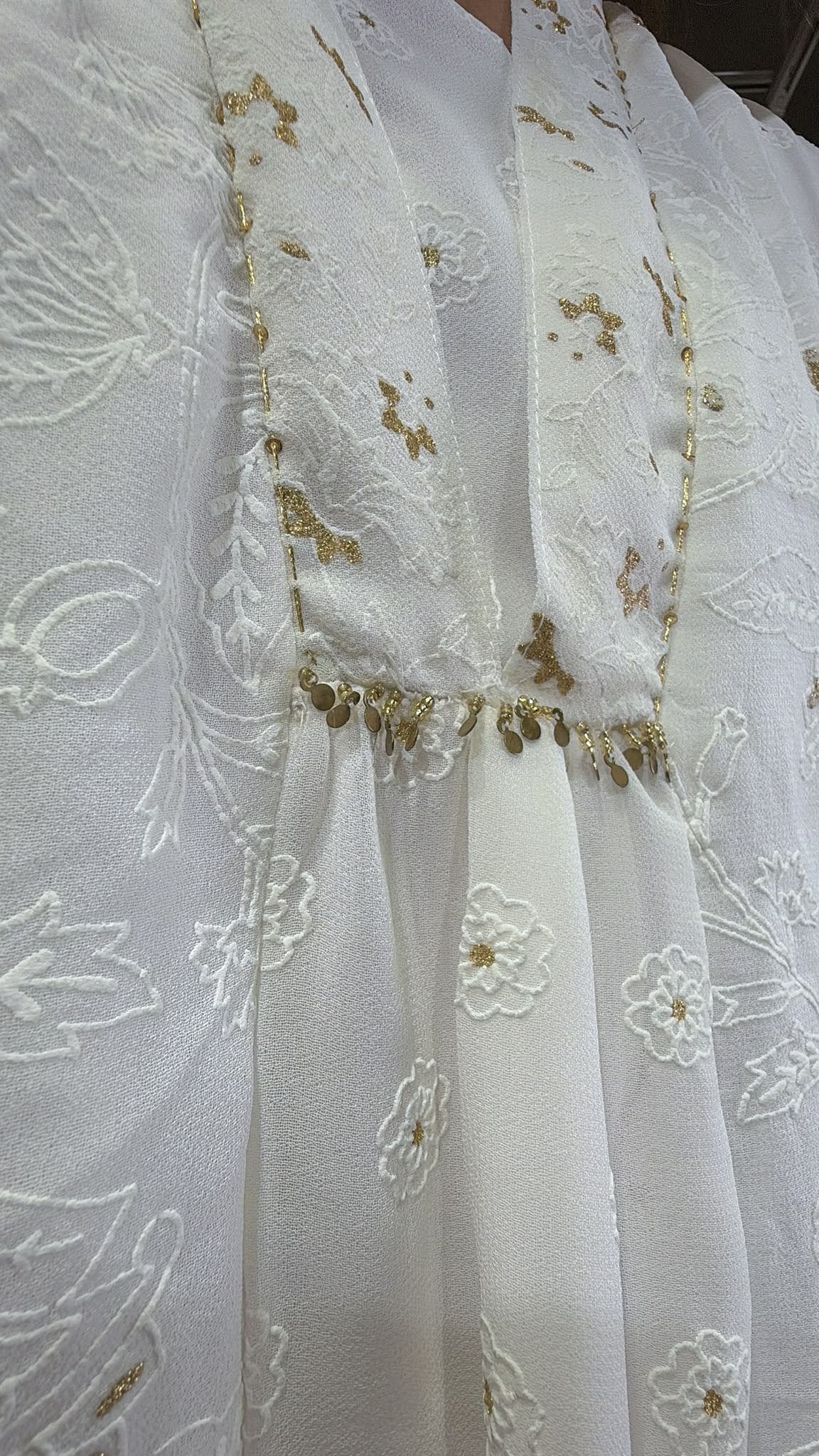 2892 Powder White Heavy Emb Chiffron OP