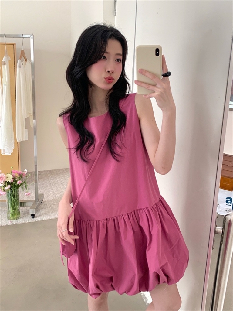 Agnes Puffy Dress free small crossbody bag 韩系减龄甜美背心花苞连衣裙配送🎁同色包包 ( 3 colours )