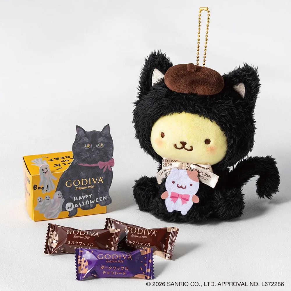 🎀【預訂】Godiva Black Cat Collection Pompompurin公仔掛飾 & 朱古力