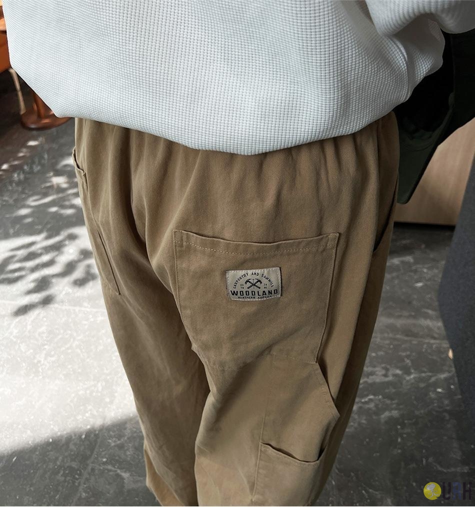 【100%保證韓國直送】韓系 Signature 水洗斜紋棉質工裝寬版長褲 👖 [5 color] RG114947