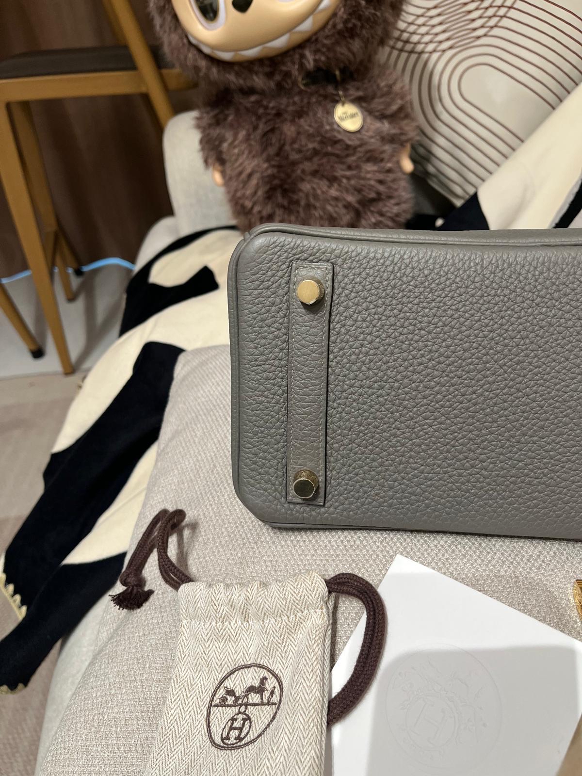 全新 Hermes Birkin 25,STAMP B,Togo ,0L積雨雲灰金扣,100%Authentic,全新brand New ✅專門店收據✅key lock pad ✅dust bag✅box