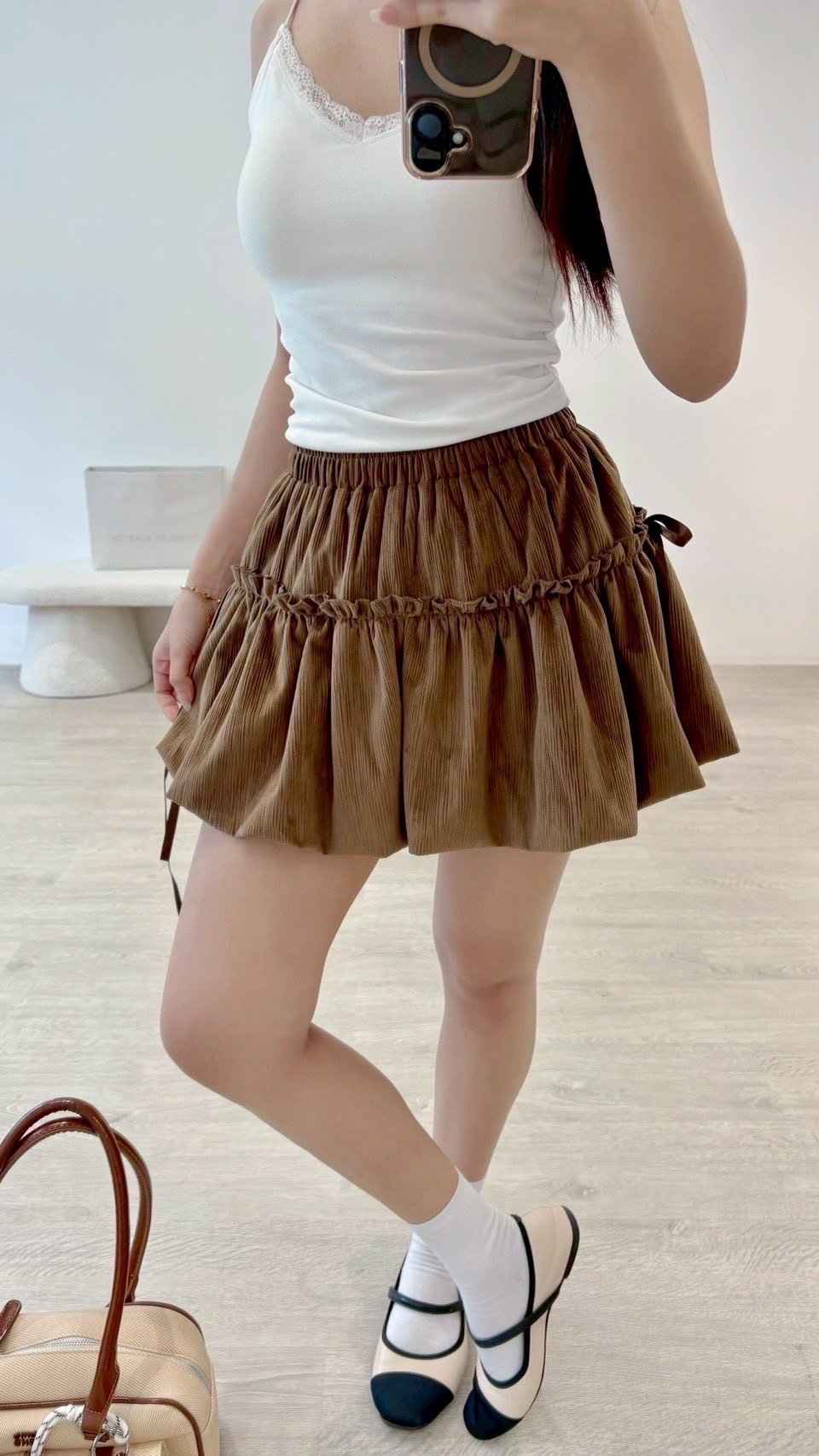 Bkk秋冬款 雙蝴蝶結綁帶蛋糕裙