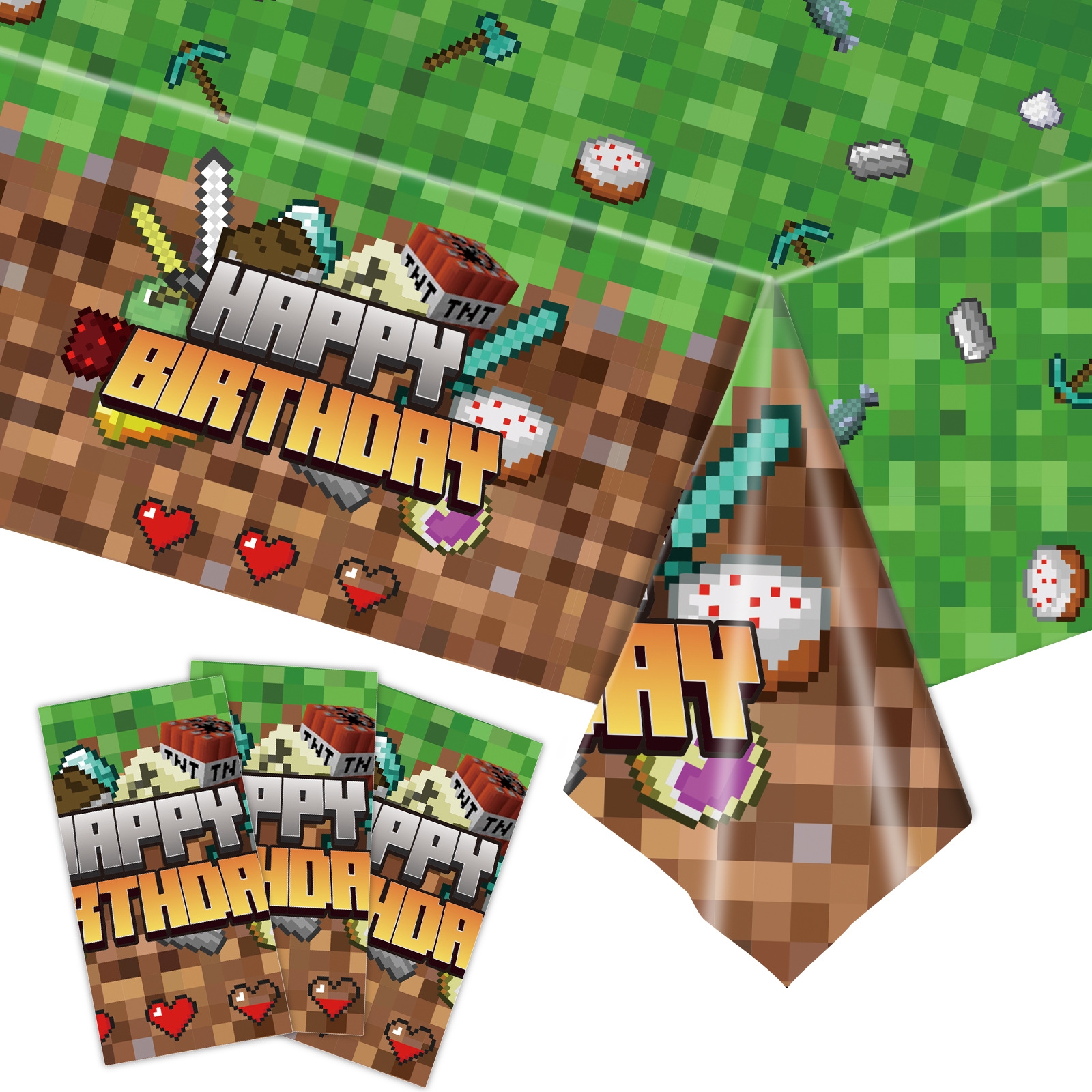 Minecraft 我的世界 生日派對用品套裝 9件套（10人份）
