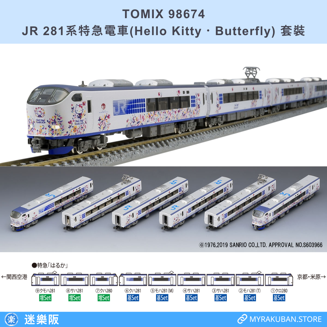 TOMIX 98674 JR 281系特急電車(Hello Kitty・Butterfly) 套裝