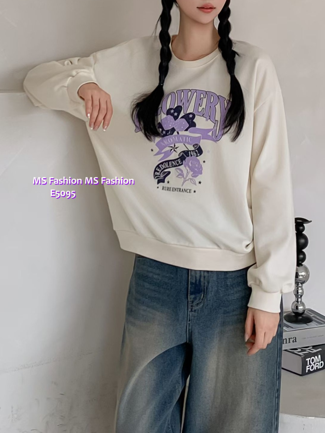 E5095 靚色花花print衛衣