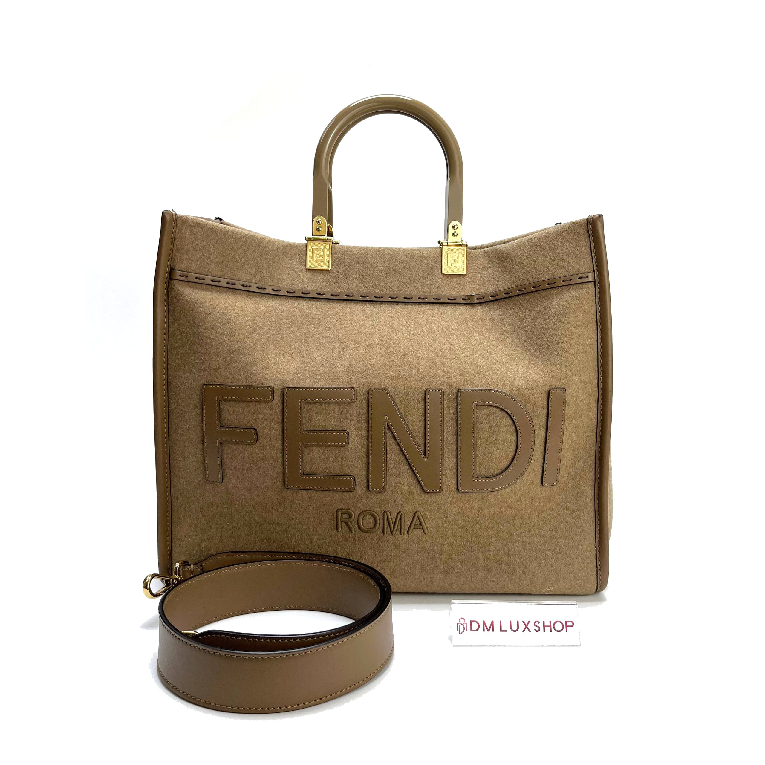 Fendi Sunshine Medium Shopper Bag Beige