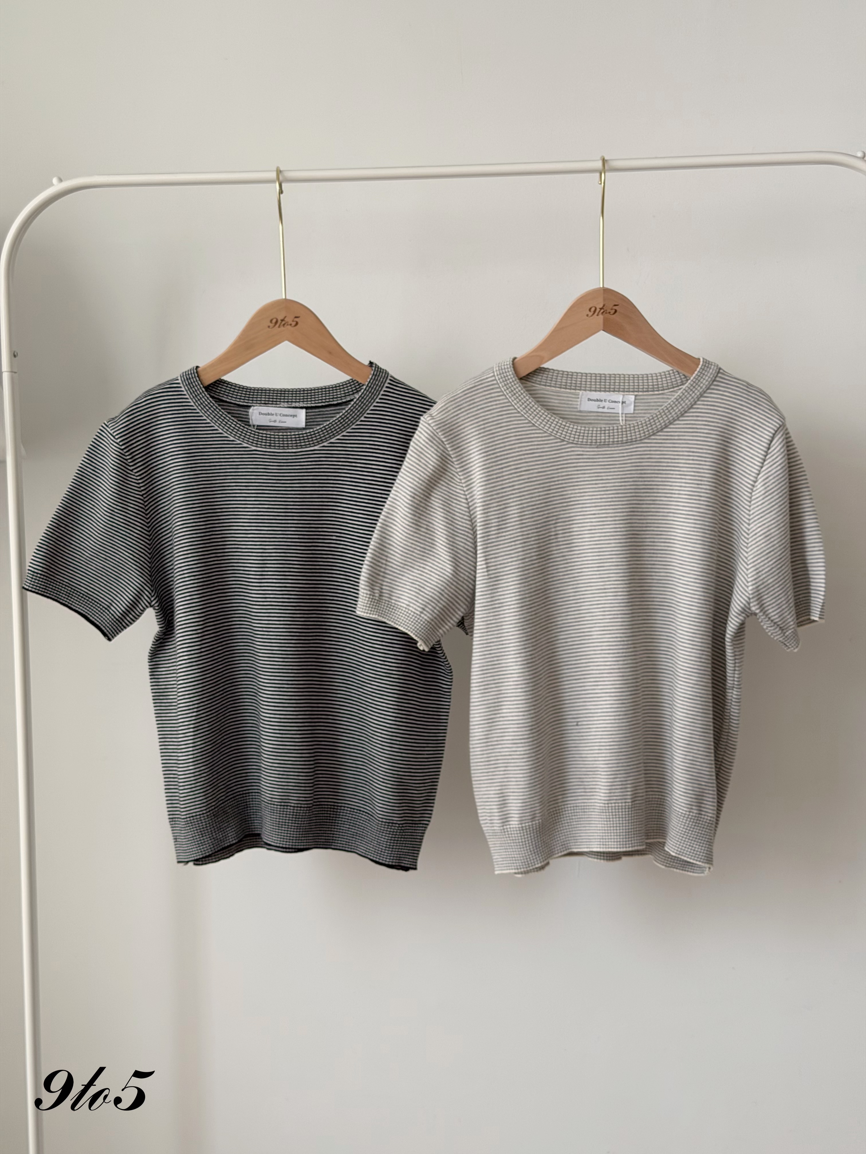 T4453 Round Neck Striped Knit Top - 4 Colors