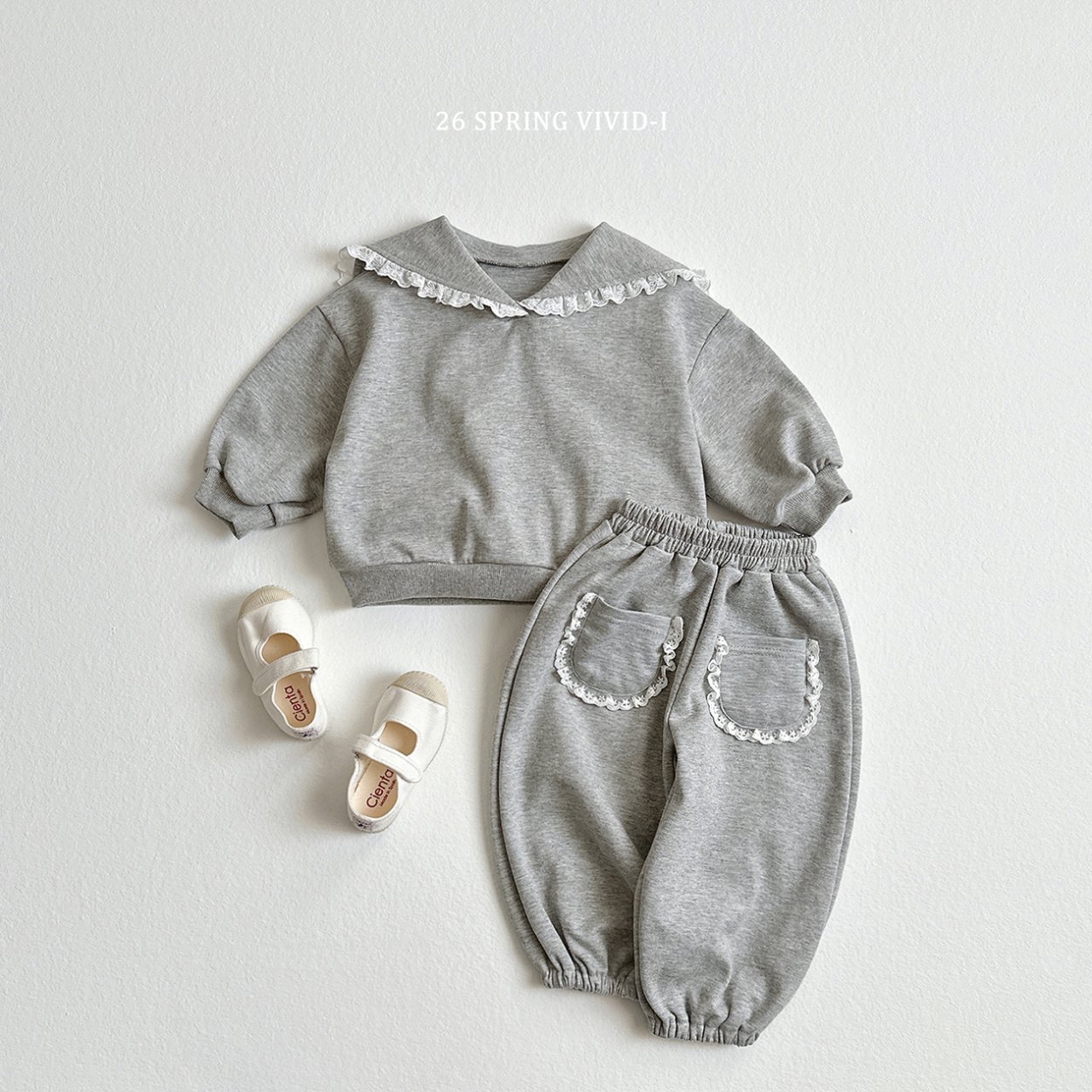 🌸預訂 韓國直送🌸🇰🇷VIVIDI兩色蕾絲口袋寬鬆束腳運動褲