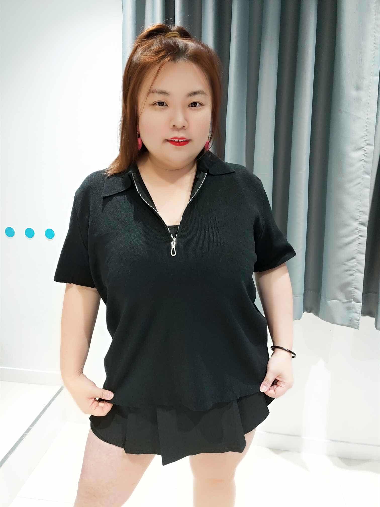 ENC06 YP03 拉链设计有领针织上衣