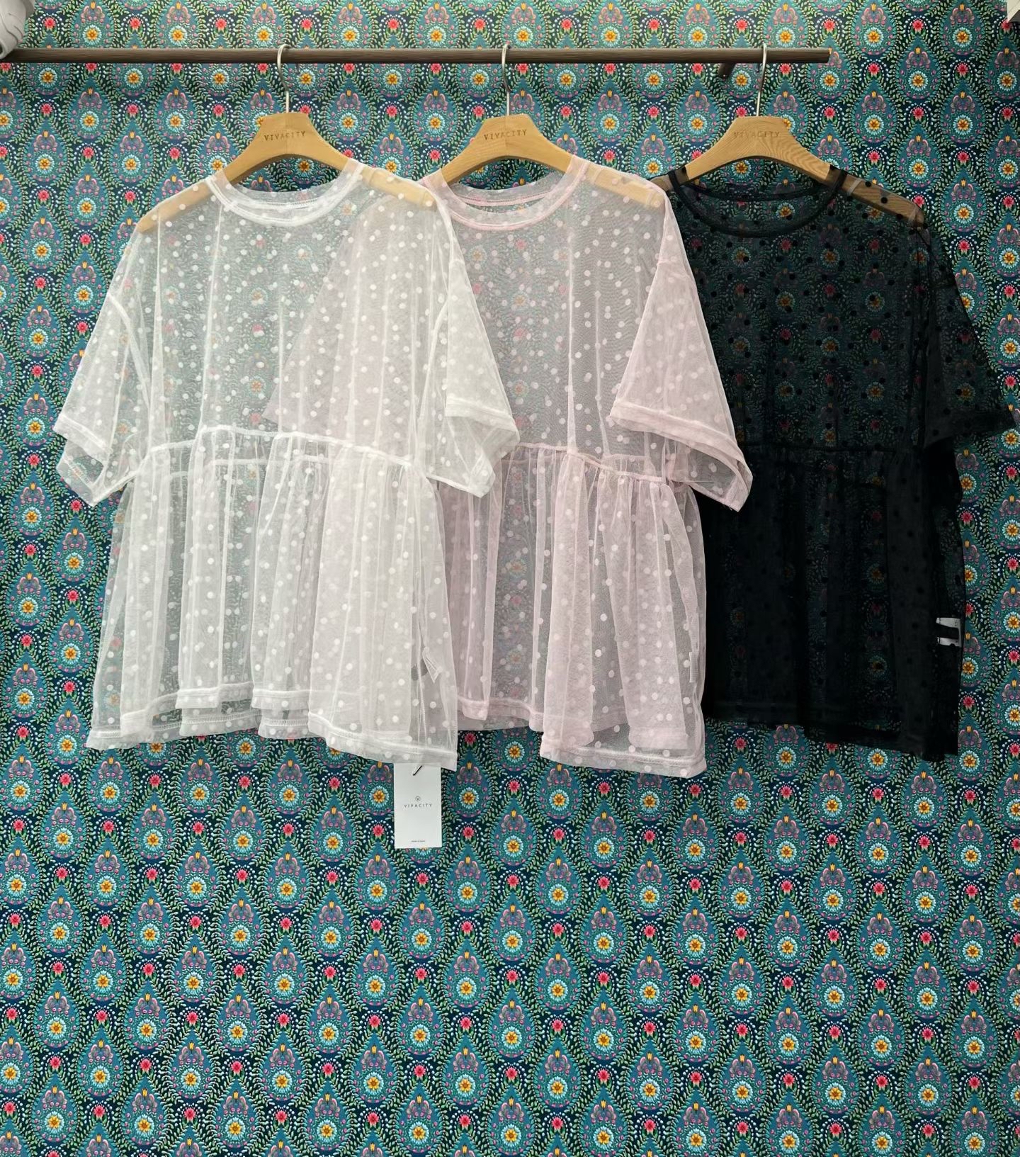221366 波點紗Tee