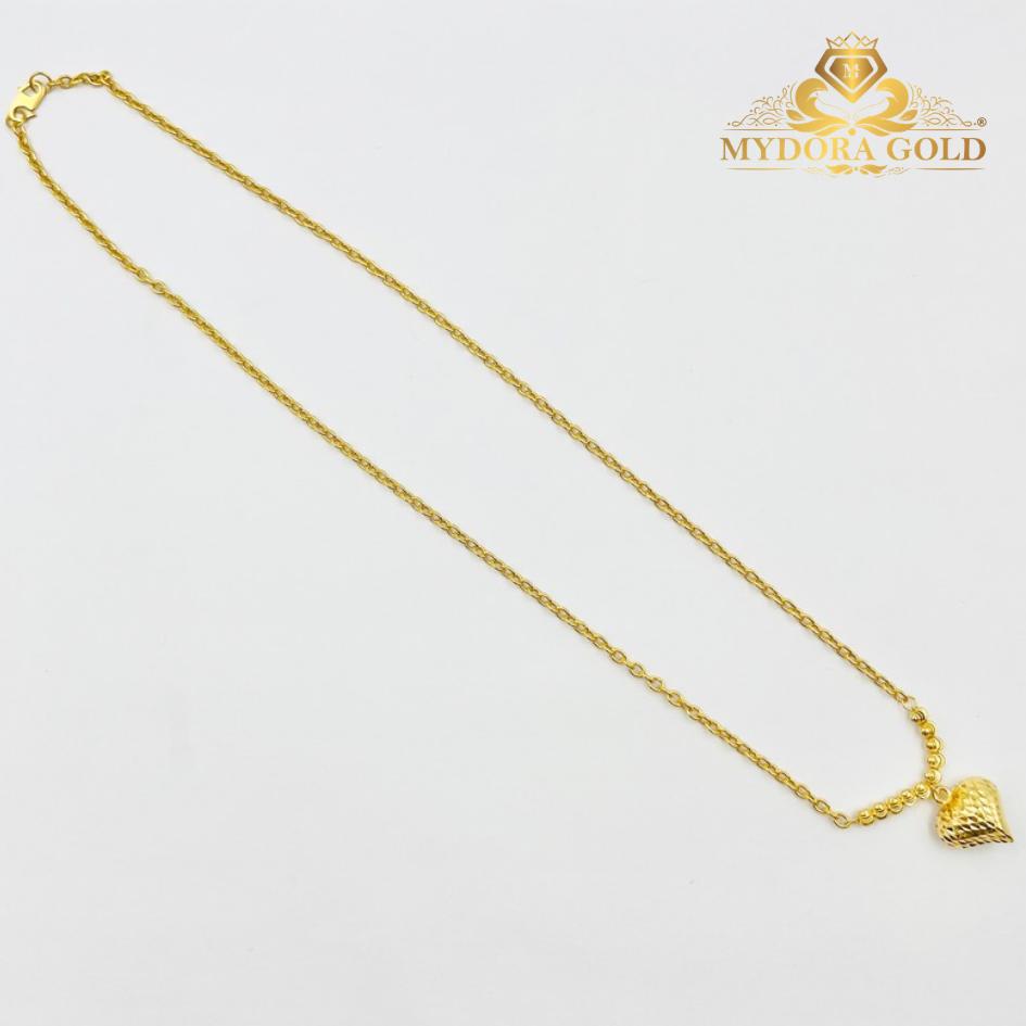 MYDORA Rantai Leher Sauh + Boba + Love Pahat l EMAS 916/22K