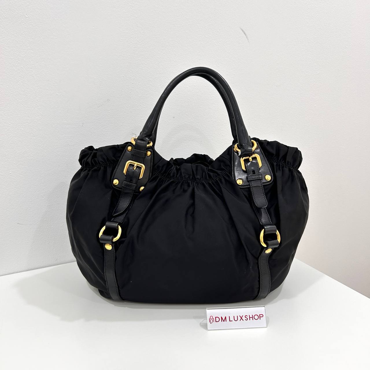 Prada Black Nylon Tote GHW