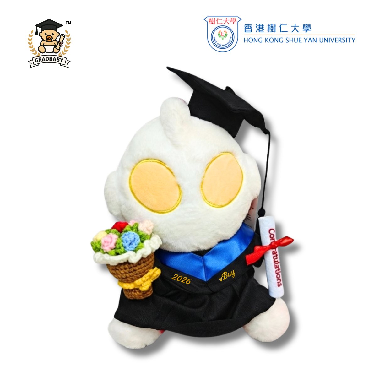 香港樹仁大學 超人迪加畢業公仔 (HONG KONG SHUE YAN UNIVERSITY - Ultraman Tiga Graduation Plush) 25cm ｜可加繡英文名字｜畢業禮物