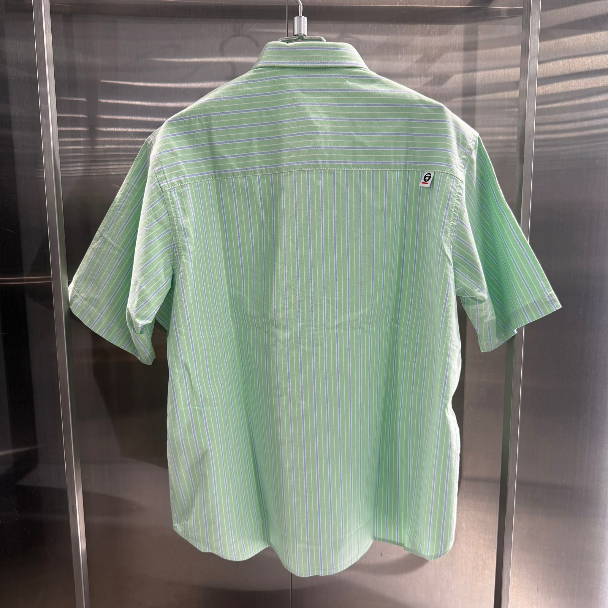 AAPE AAPENOW moonface striped short sleeve shirt (8560)