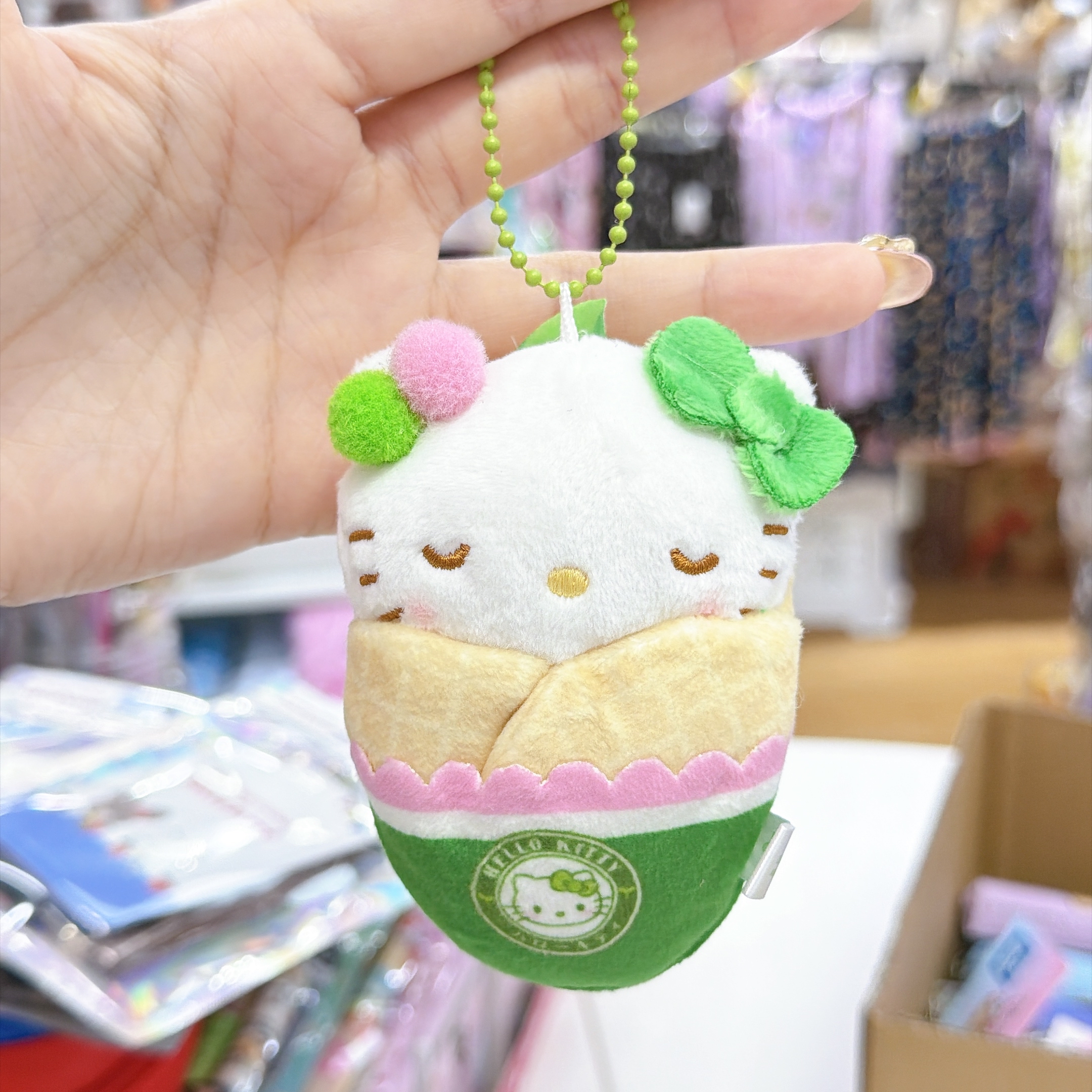 日本直送Hello Kitty綠茶系列鎖匙扣掛飾