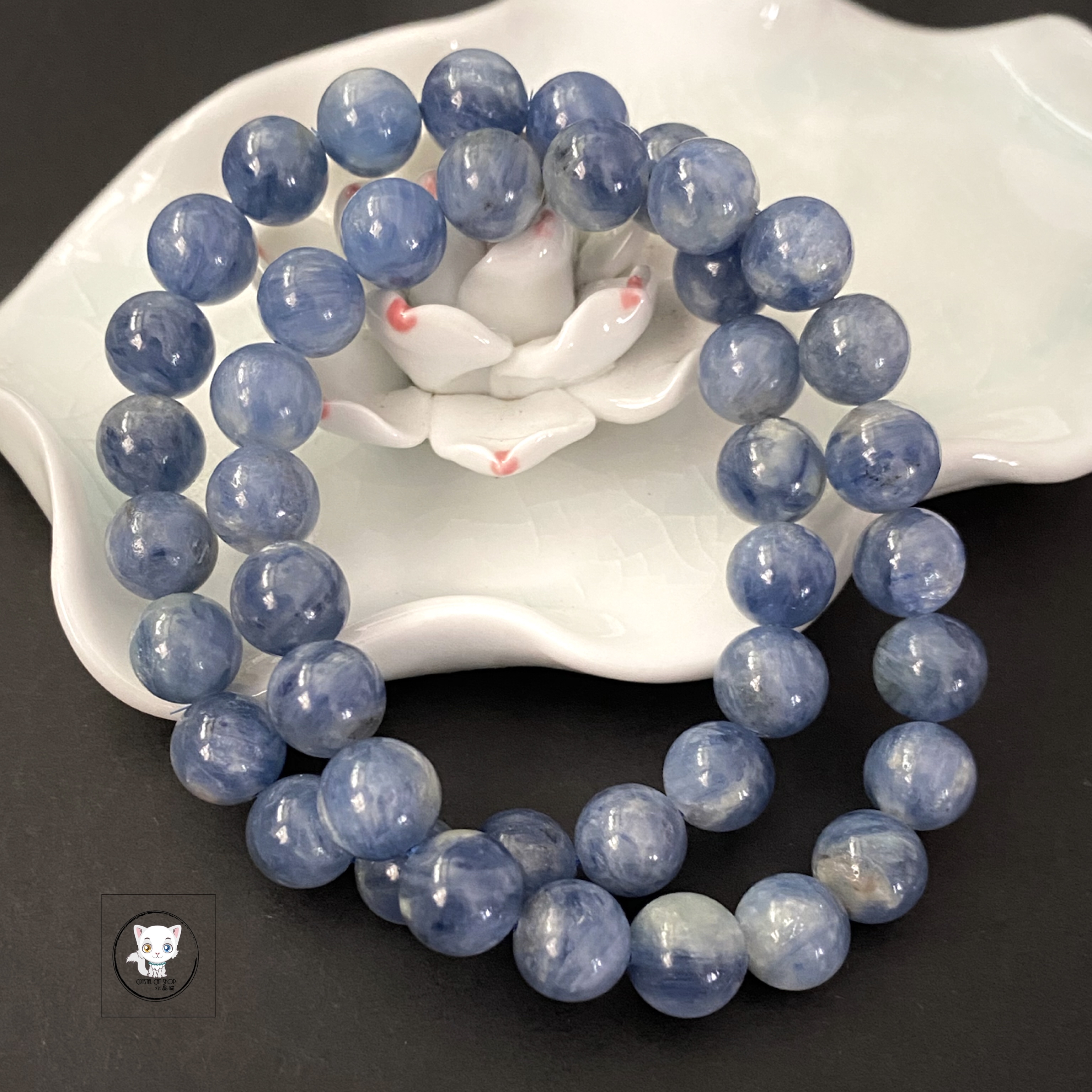 美國原色藍晶石手鏈 9mm