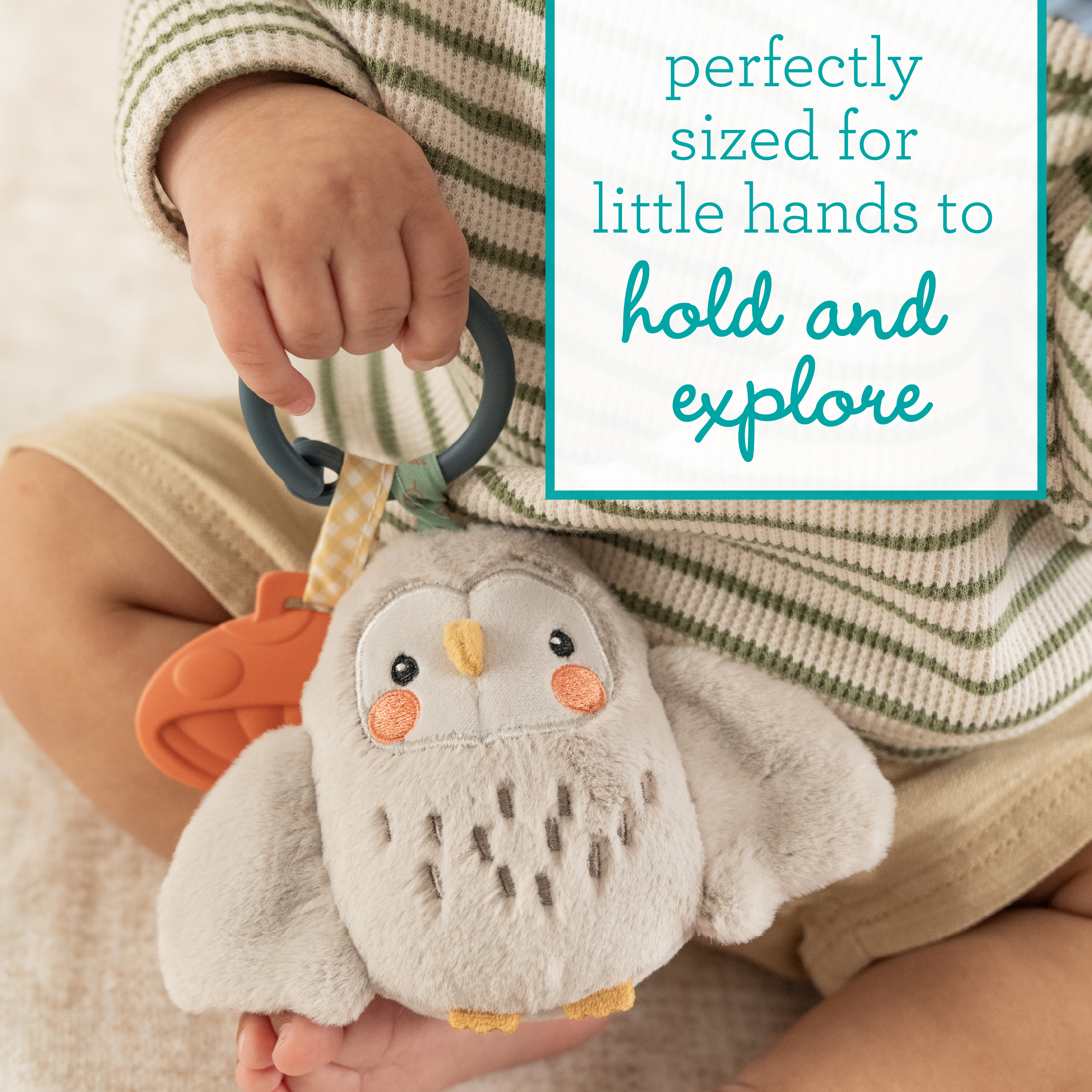 迷你毛絨牙膠玩伴 - Olive 小貓頭鷹　Mini Plushy Pal & Teether - Olive The Owl