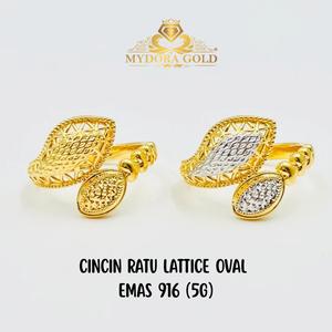 MYDORA Cincin Ratu Lattice Oval (5G) l EMAS 916/22K
