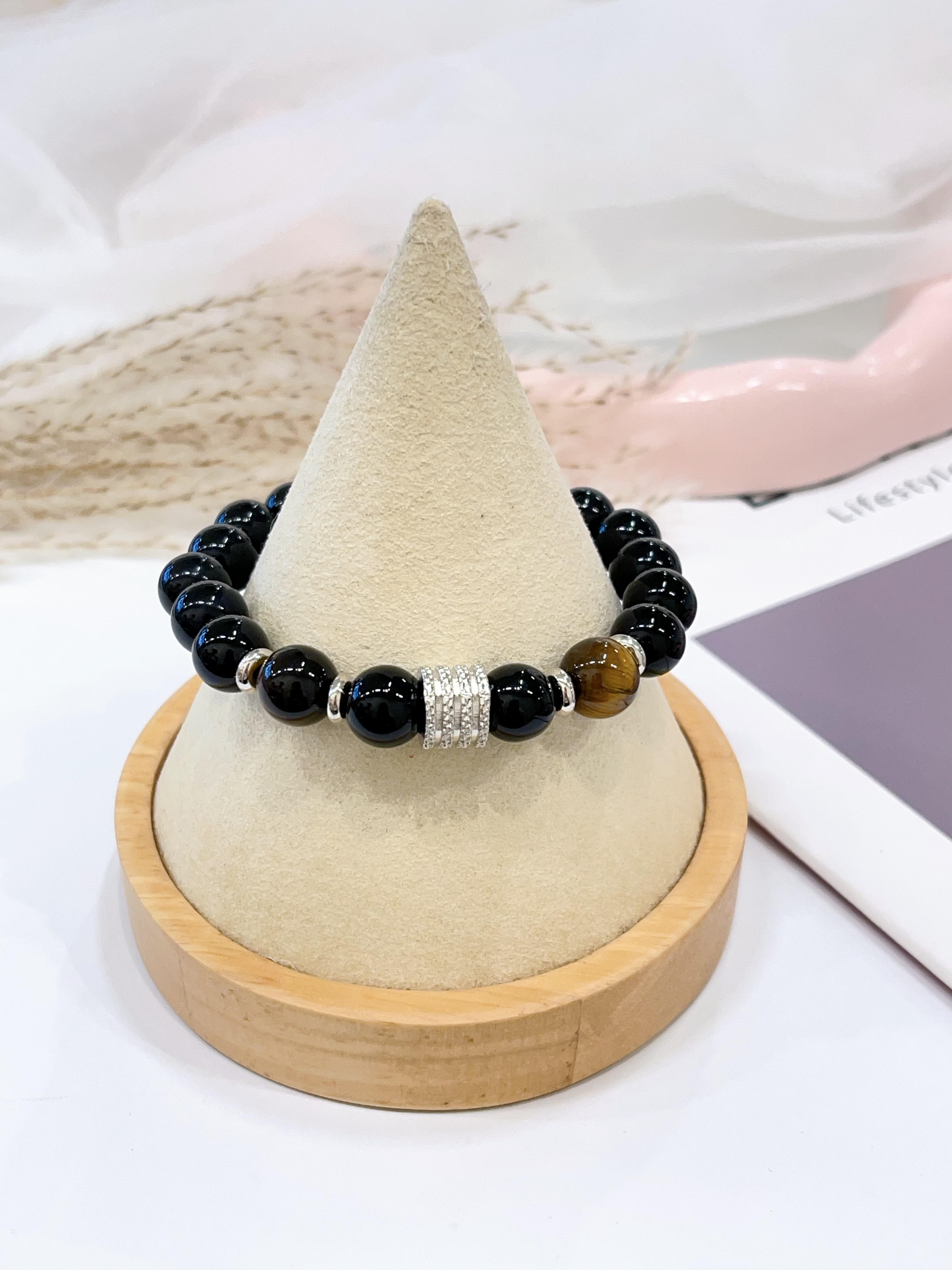 🖤 黑曜石 × 黄虎眼手串 Obsidian & Tiger Eye | 10mm