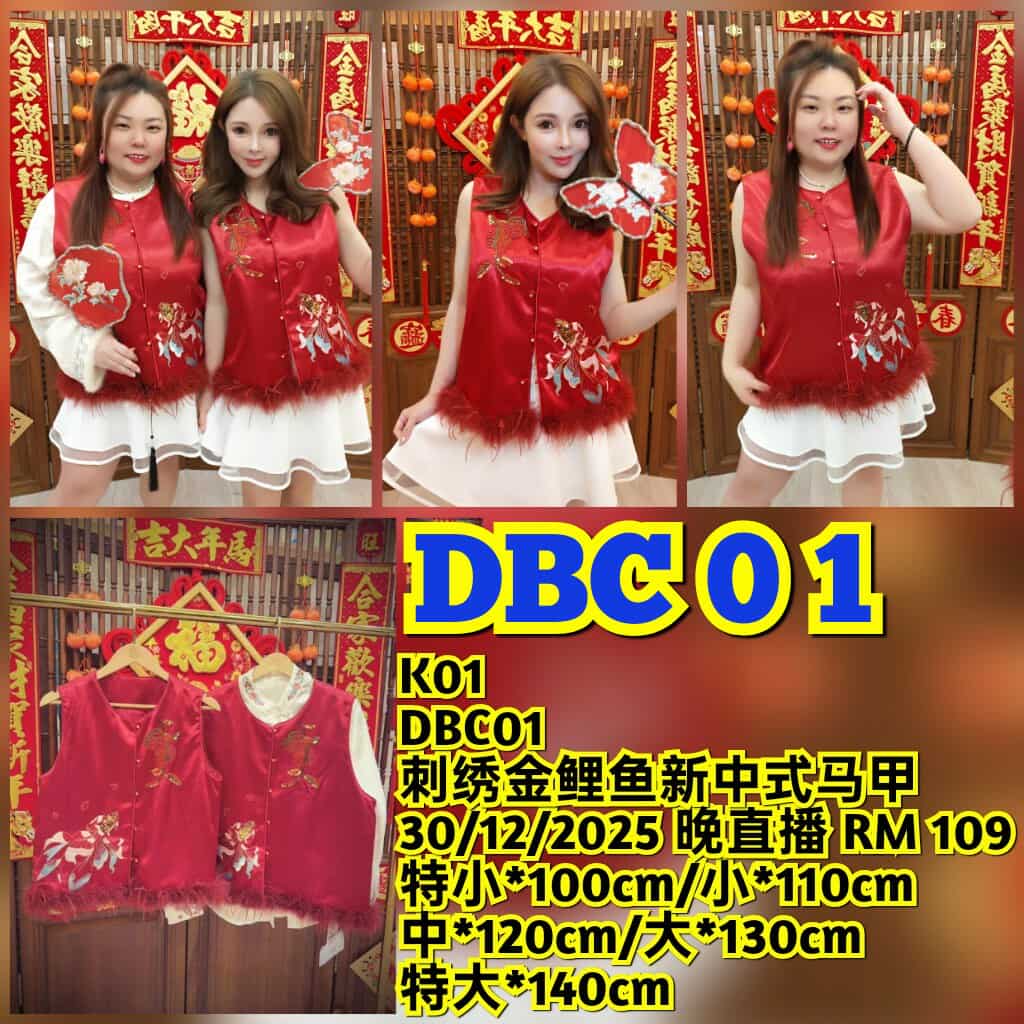 DBC01 刺绣金鲤鱼新中式马甲