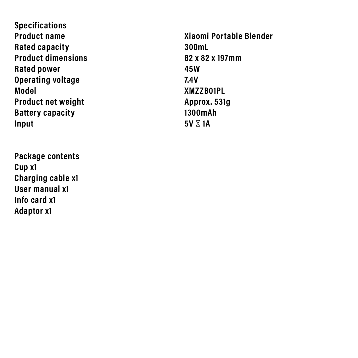 Xiaomi Portable Wireless Blender Smoothie Cup (BHR9223GL)