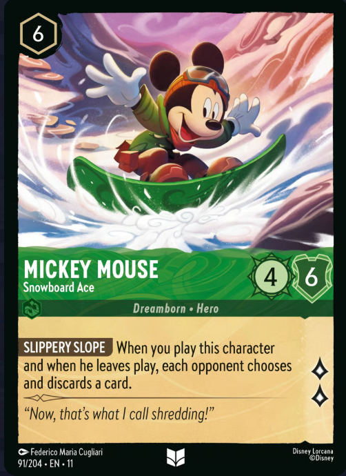 91/204 Mickey Mouse - Snowboard Ace UC