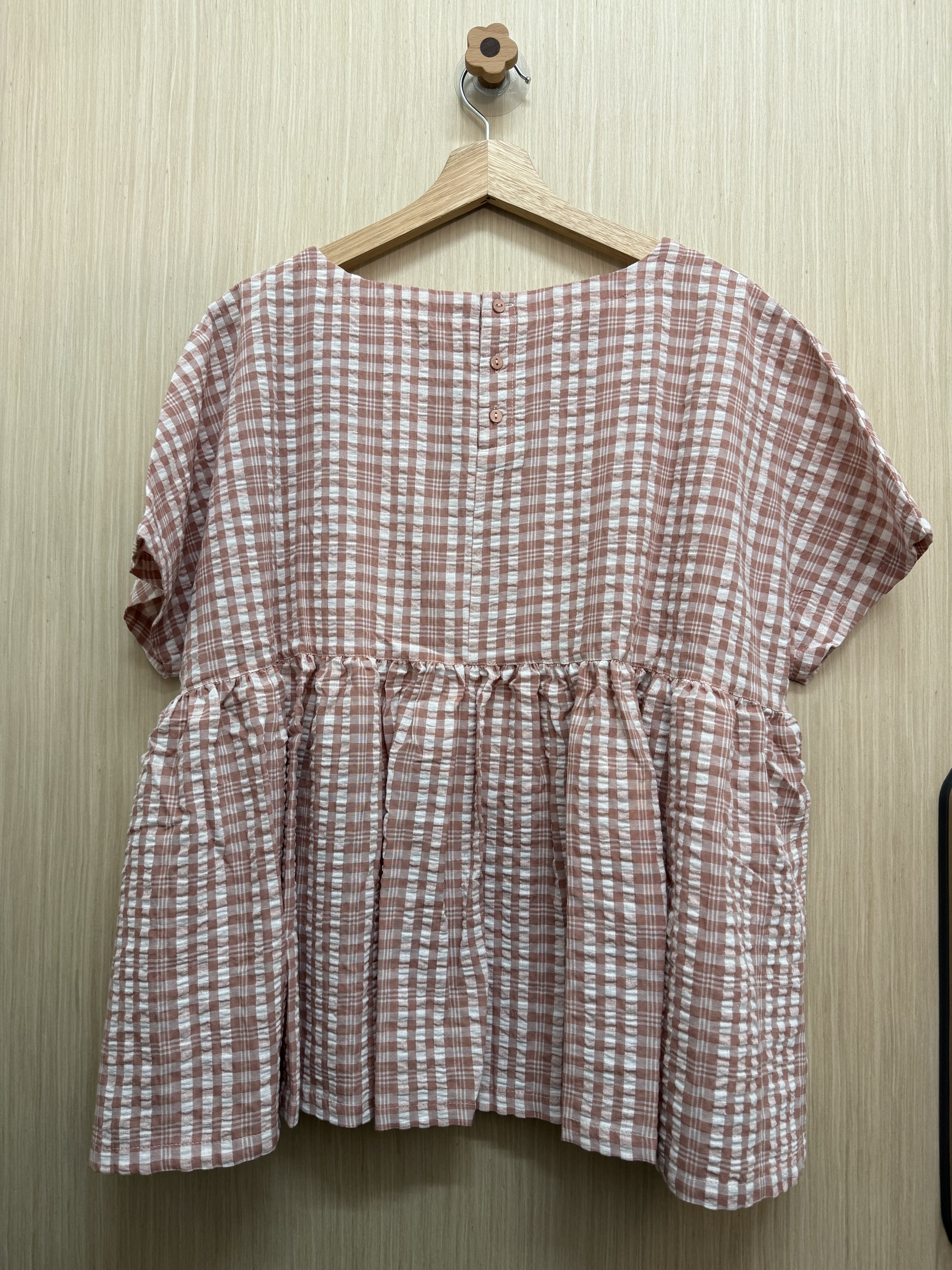 泡泡棉格仔𝐭𝐨𝐩（粉𝐱白）