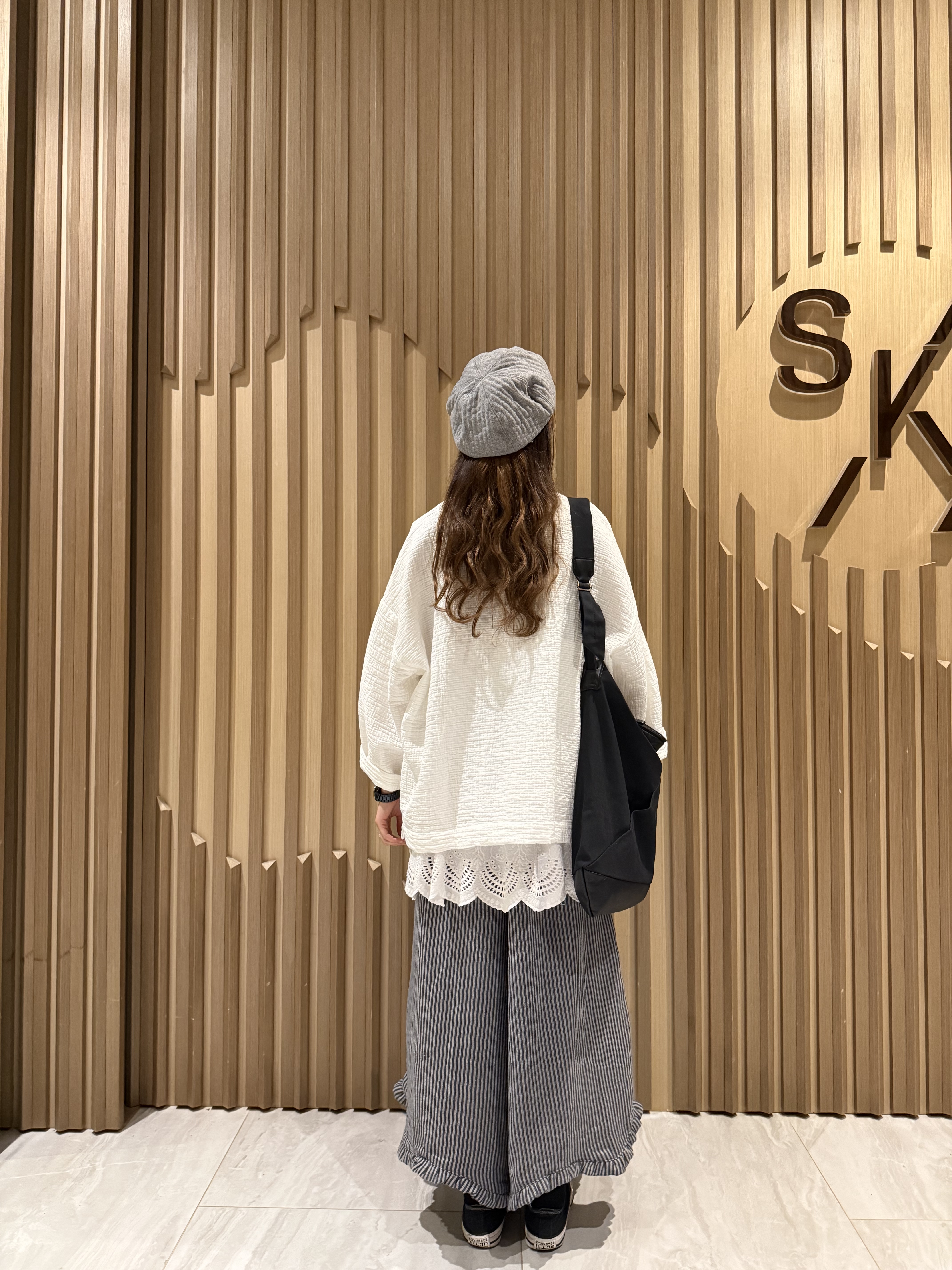 直間捲邊闊腳裙褲