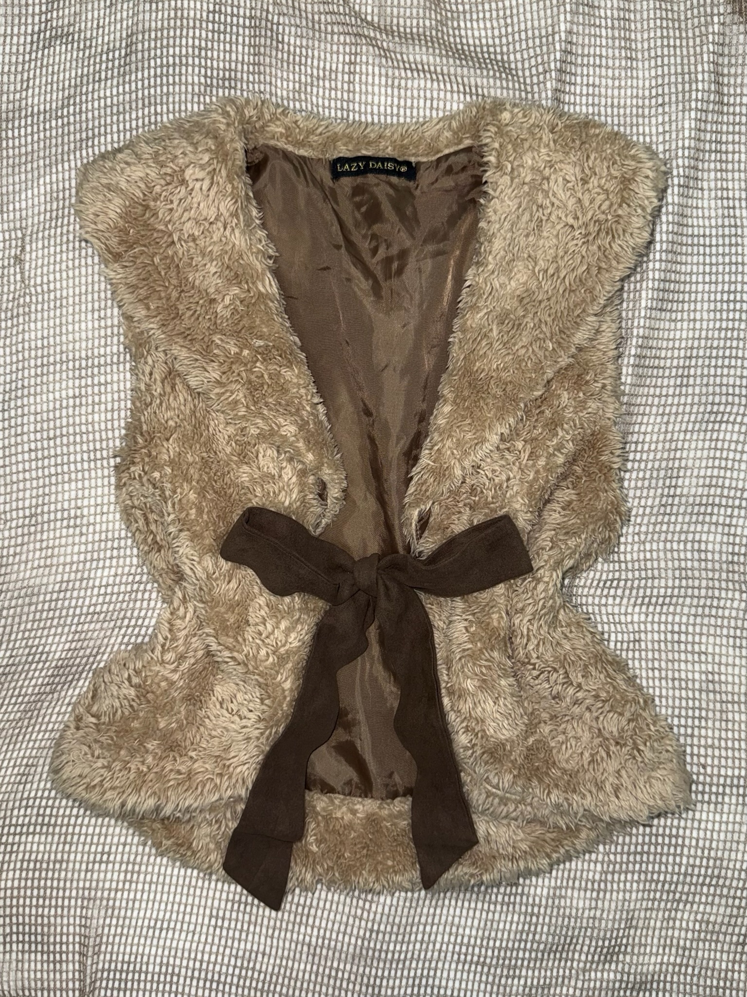 Fuzzy Textured Vest Jacket