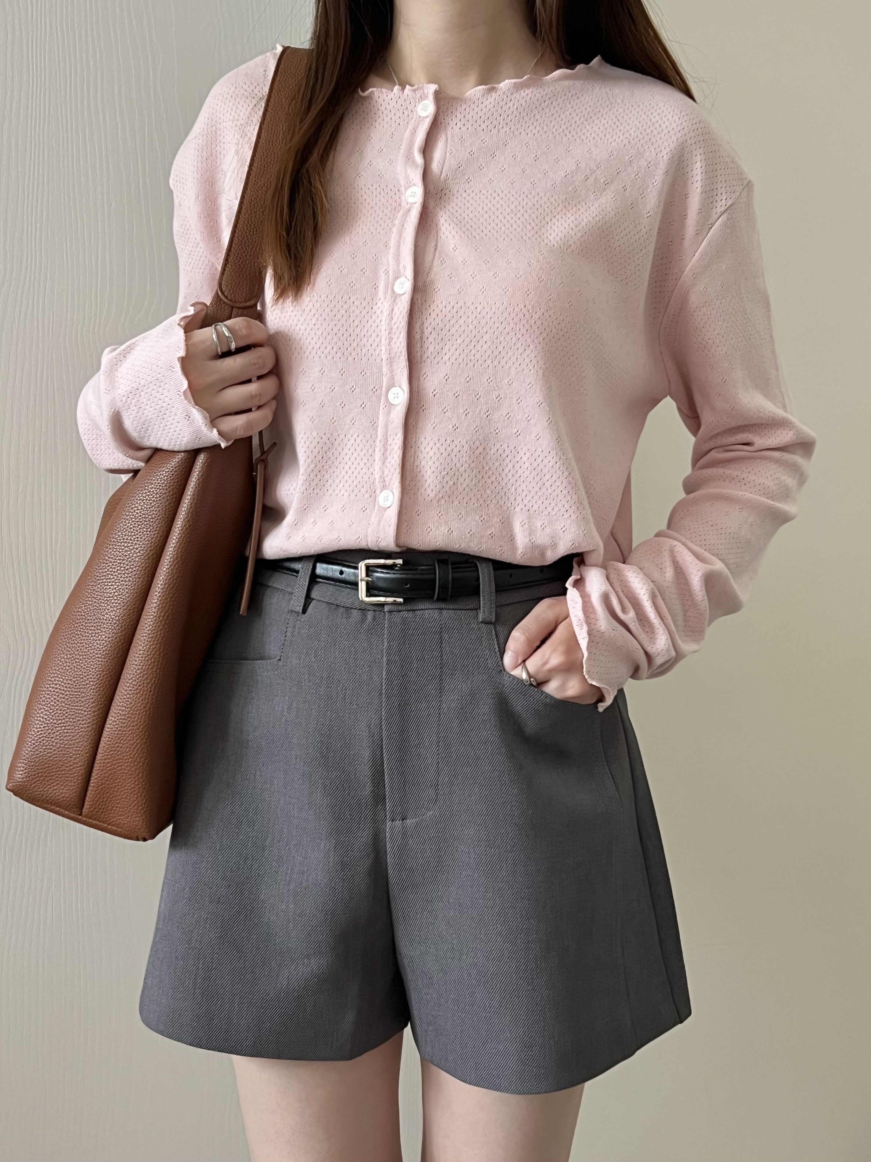 A cut俐落短褲 送皮帶 百搭不易皺