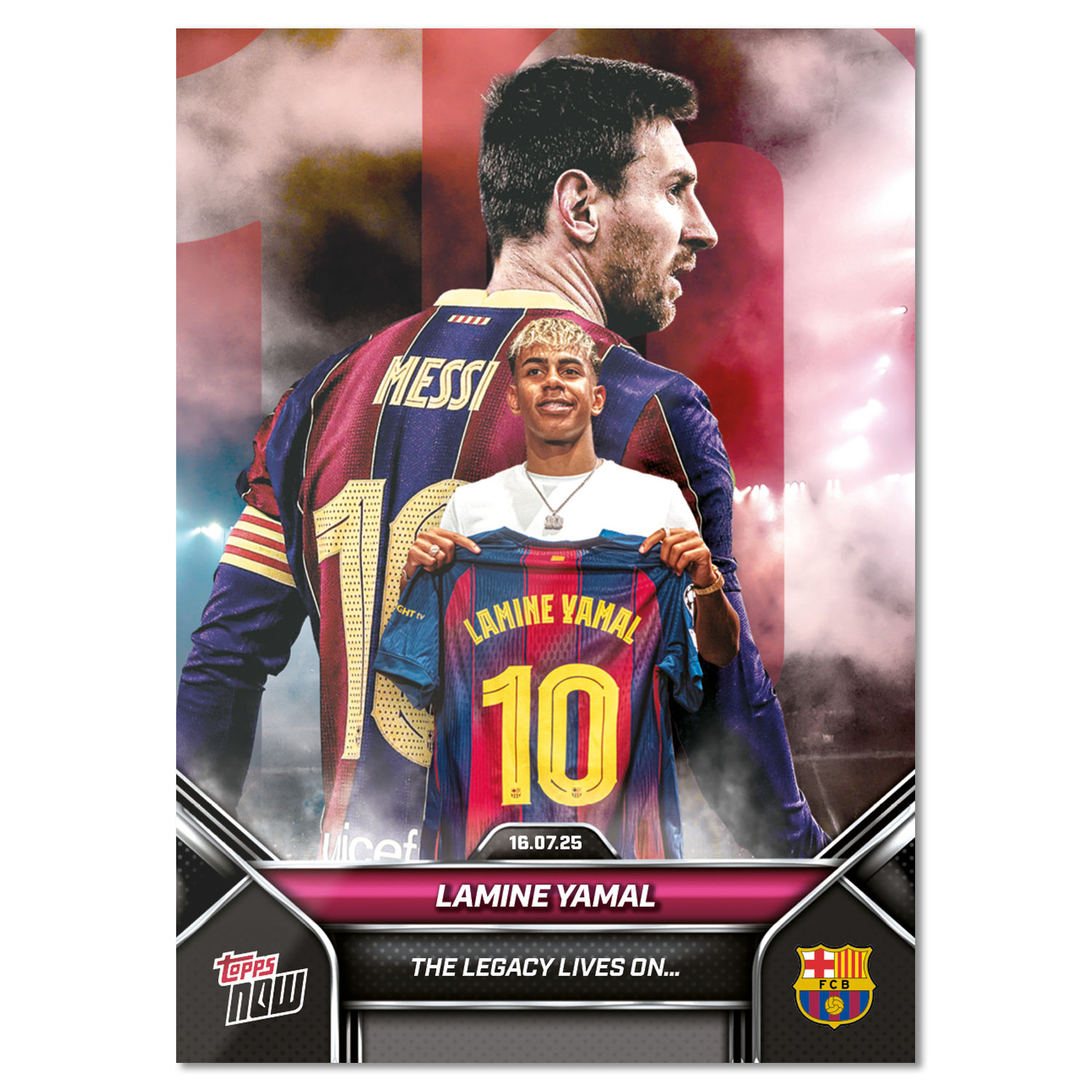 Lamine Yamal - 2025 FC Barcelona Topps NOW® #2 接棒巴塞10號紀念卡｜PR 76,476